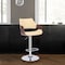 Armen Living Aspen Adjustable Swivel Cream Faux Leather and Walnut Wood Bar Stool with Chrome Base LCASBAWACR - alternate 4